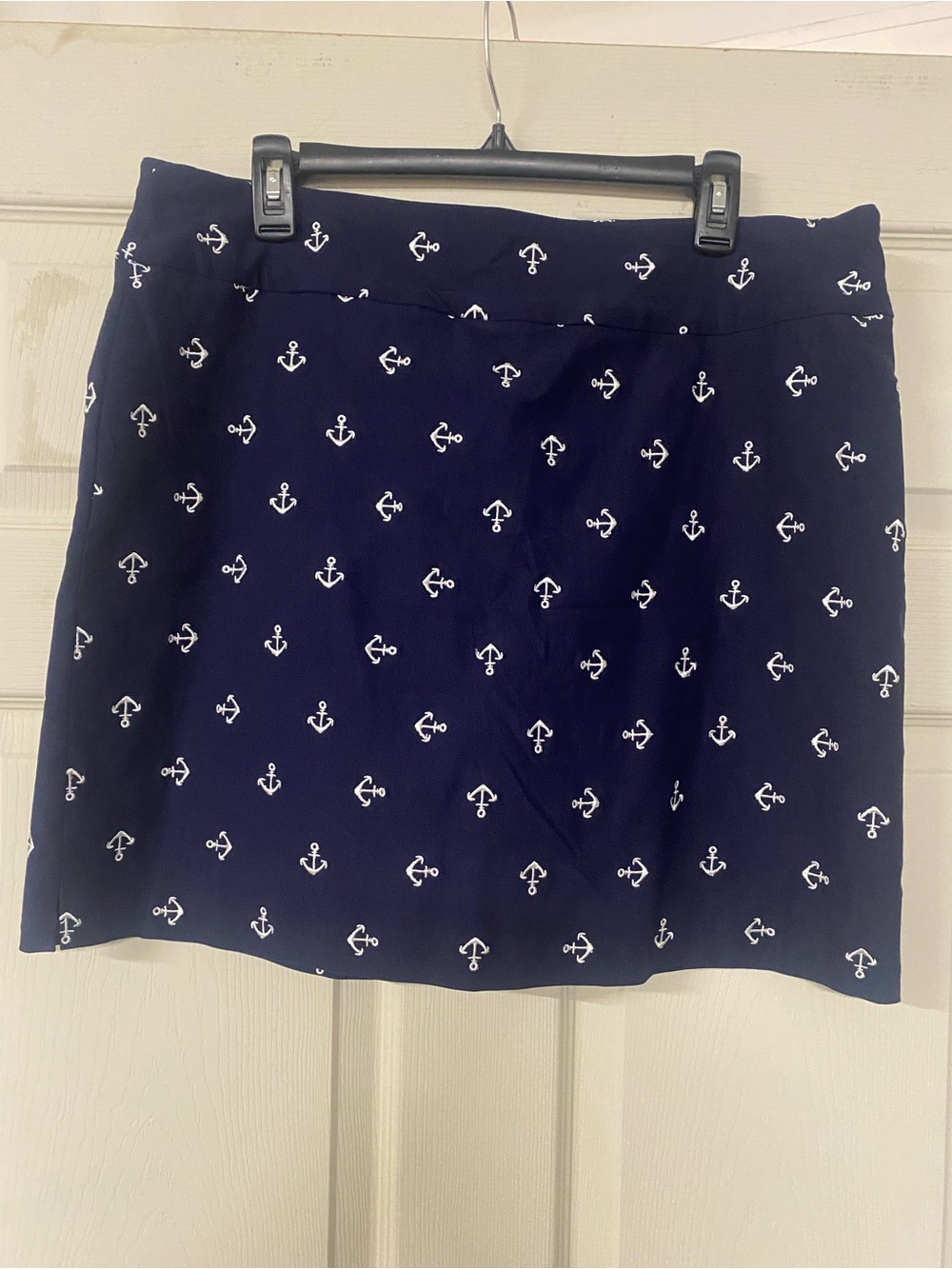 Charter Club Navy Mini Skirt with White Anchor Print